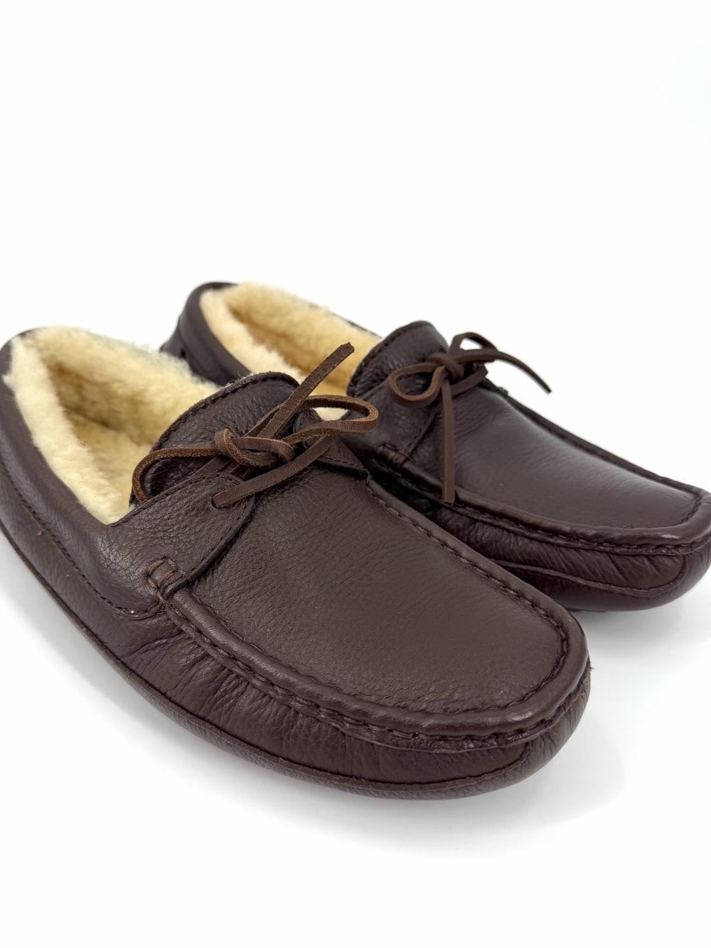 Ugg Byron Mens Leather Loafer Slippers Sz 8 Brown
